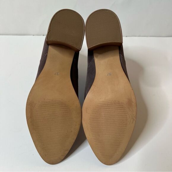 Kiomi Taupe Mocha Tan Pull On Block Heel Suede Ankle Boots Bootie EUR 37/US 6.5 - Picture 13 of 16